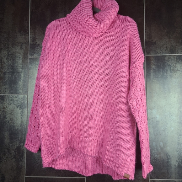 One Teaspoon Pink Chunky Turtleneck 